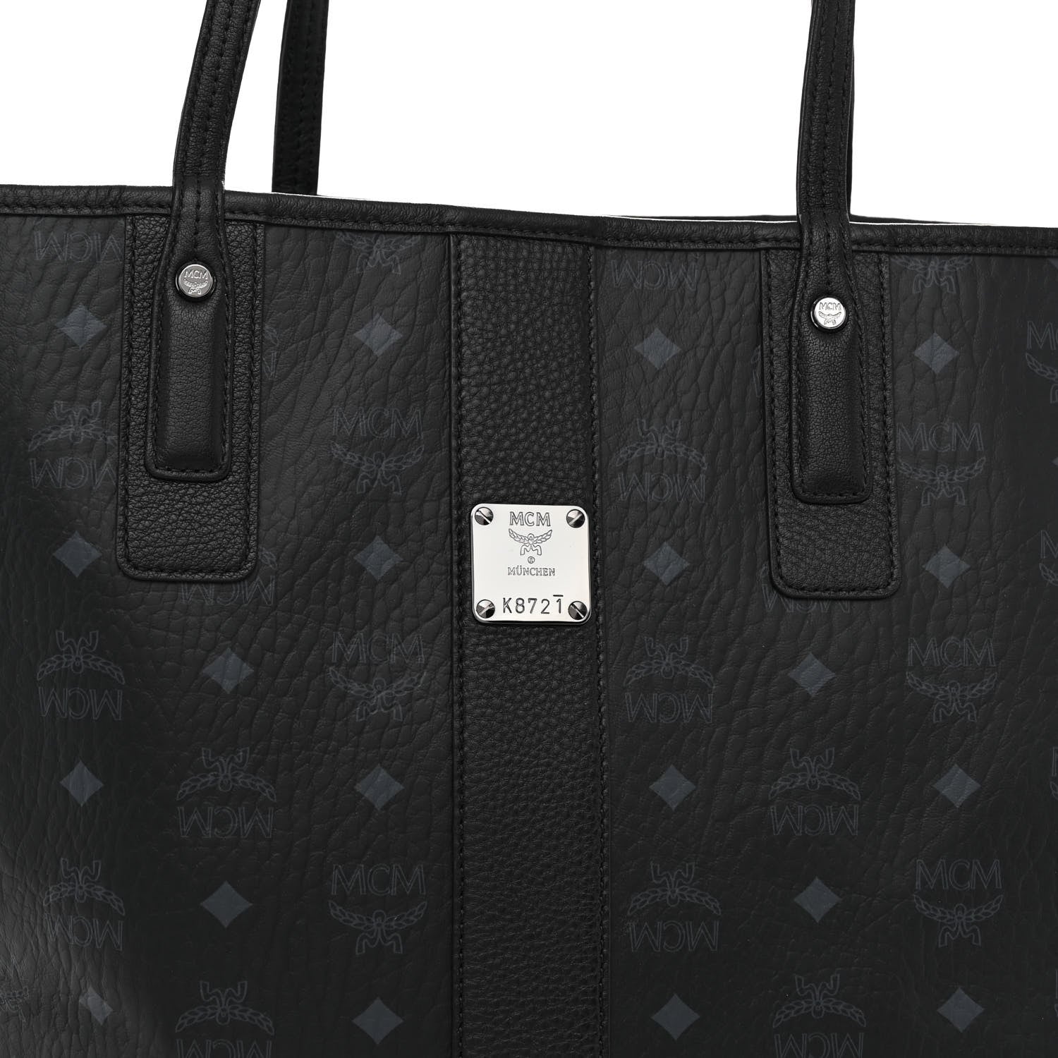 MCM Visetos Medium Liz Reversible Shopper Tote Black 10 of 16