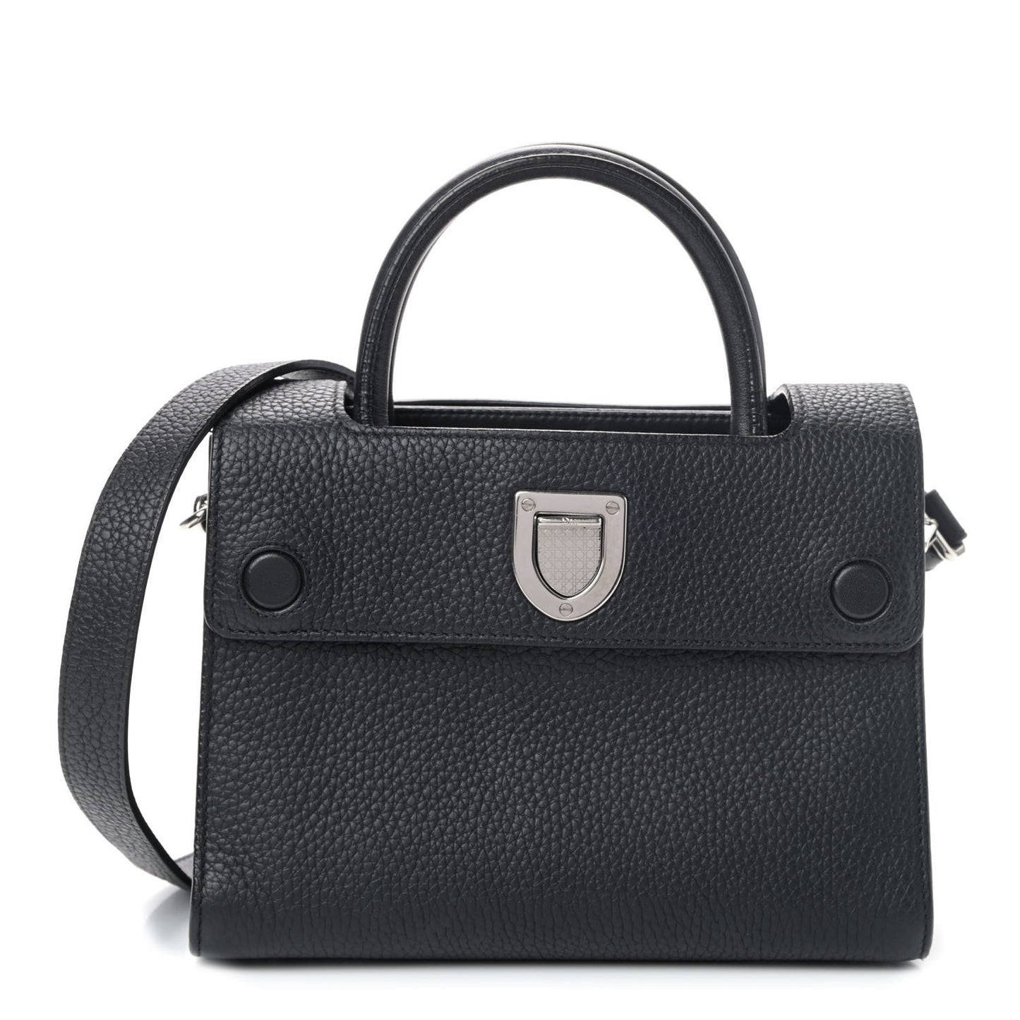 Grained Calfskin Mini Diorever Flap Black