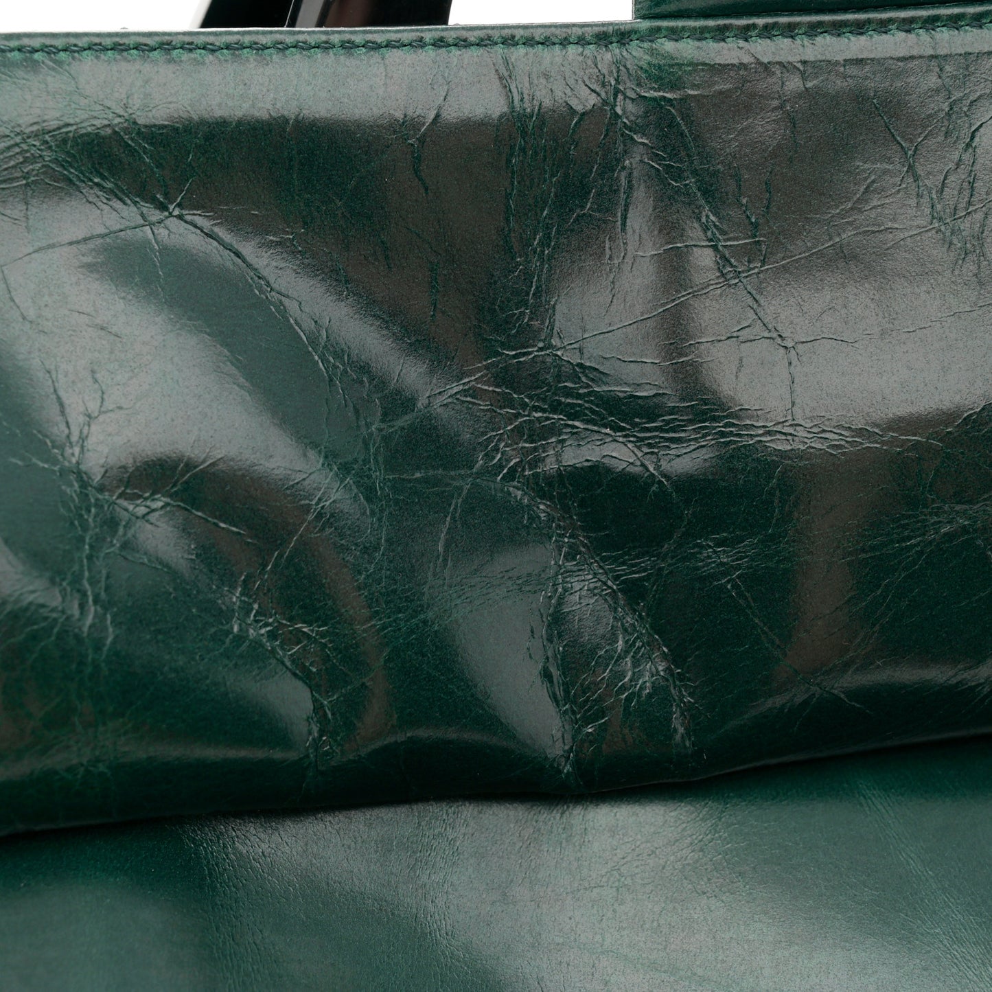 Glazed Calfskin Quilted Large CC Delivery Tote Dark Green