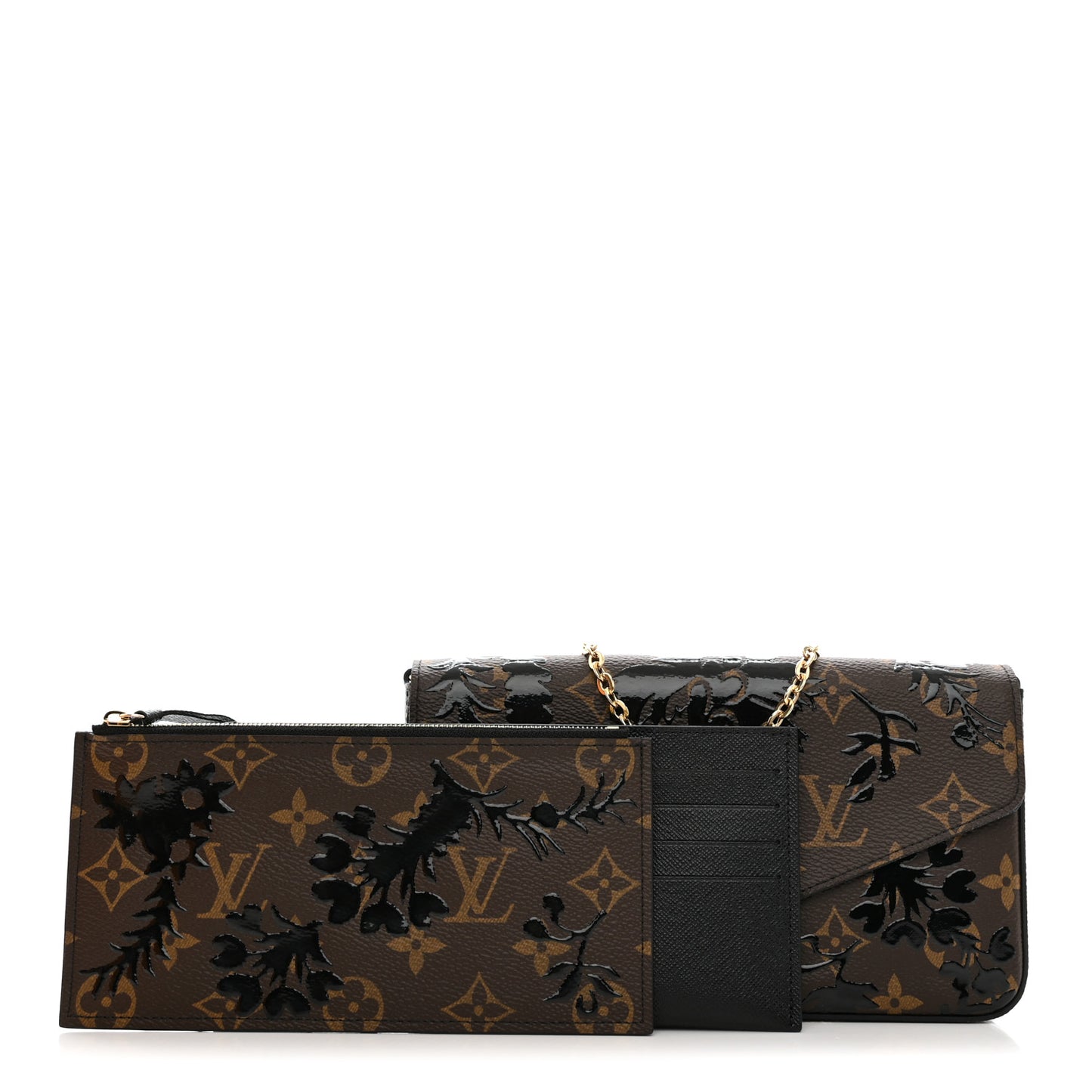 Monogram Blossom Pochette Felicie Chain Wallet Black