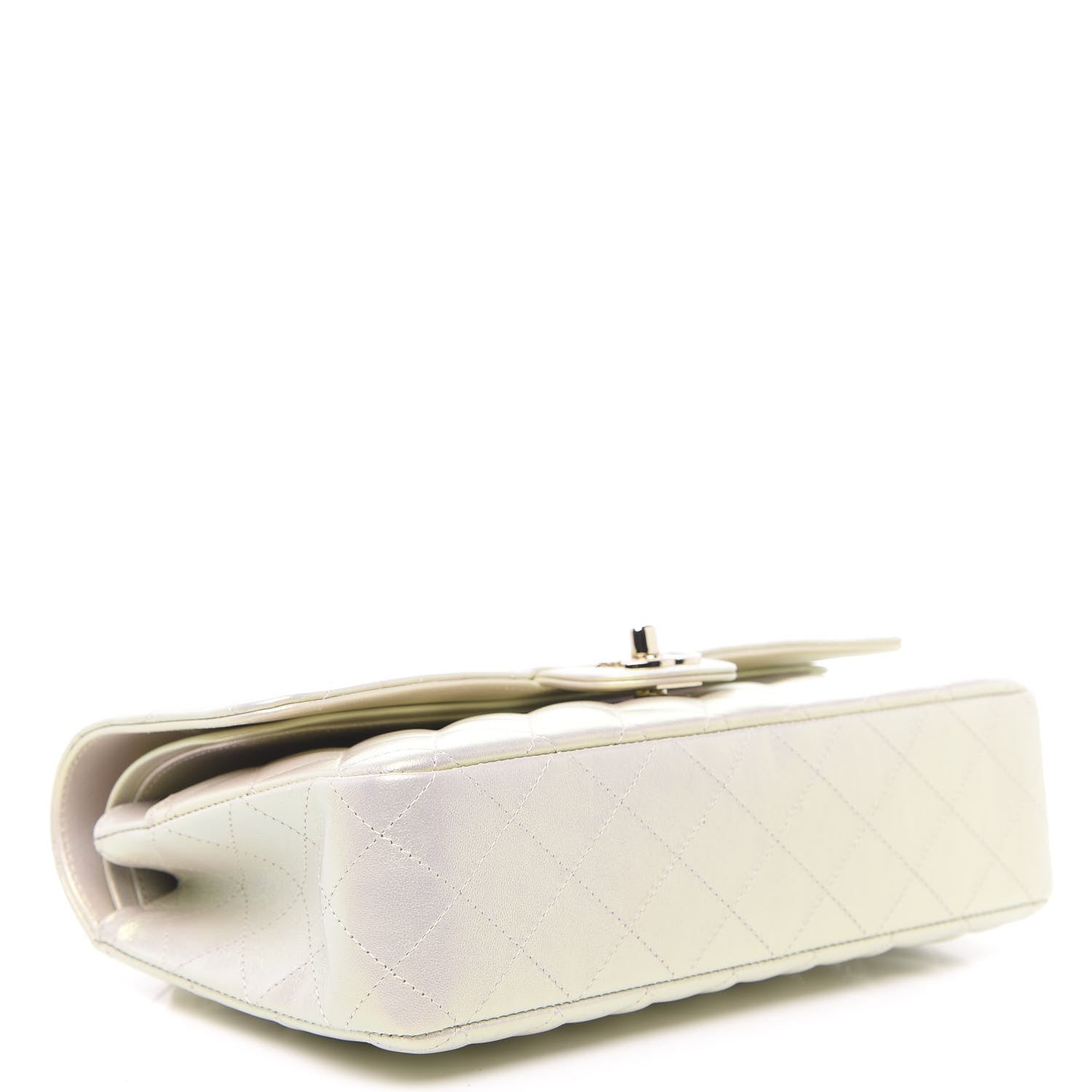 Chanel Iridescent Lambskin Quilted Medium Double Flap Ivory 5 of 11