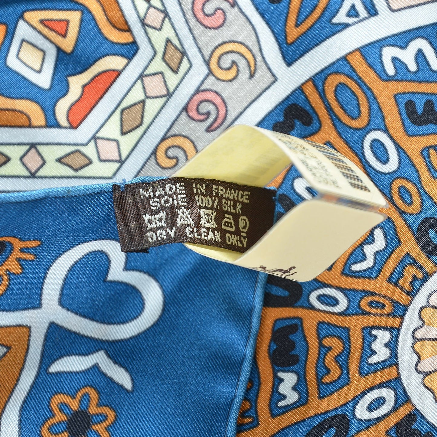 Silk Les Chemins Secrets Scarf 140 Petrole Beige Marine