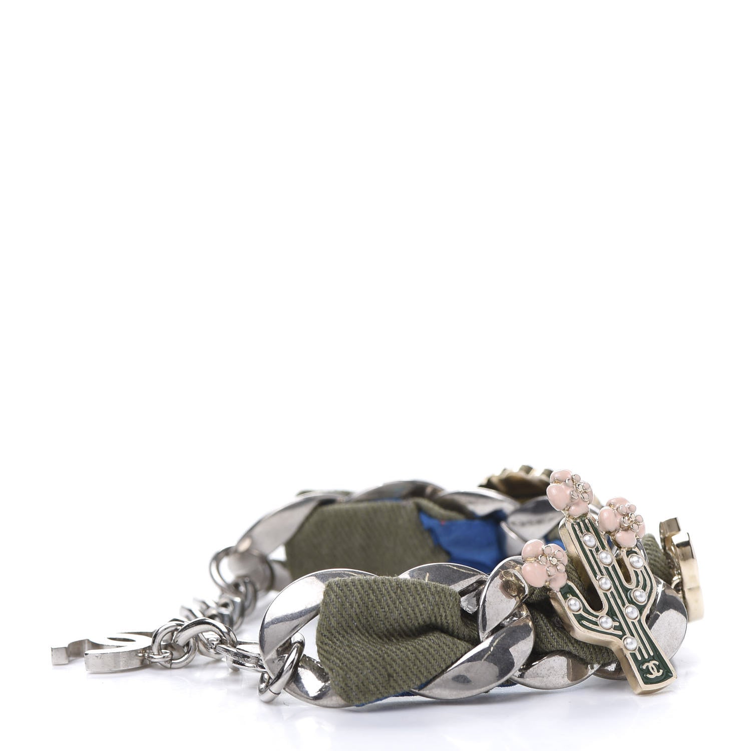 Chanel Fabric Cuba CC Chain Bracelet 5 of 8
