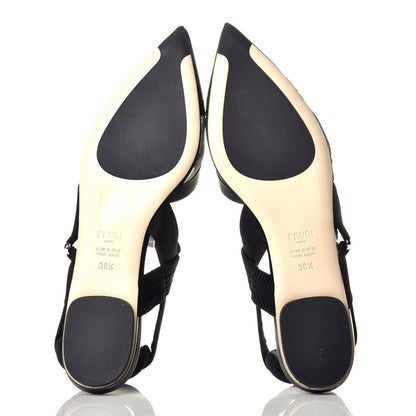 Fendi Technical Mesh FF Colibri Slingback Ballerina Flats 38.5 Black 5 of 7