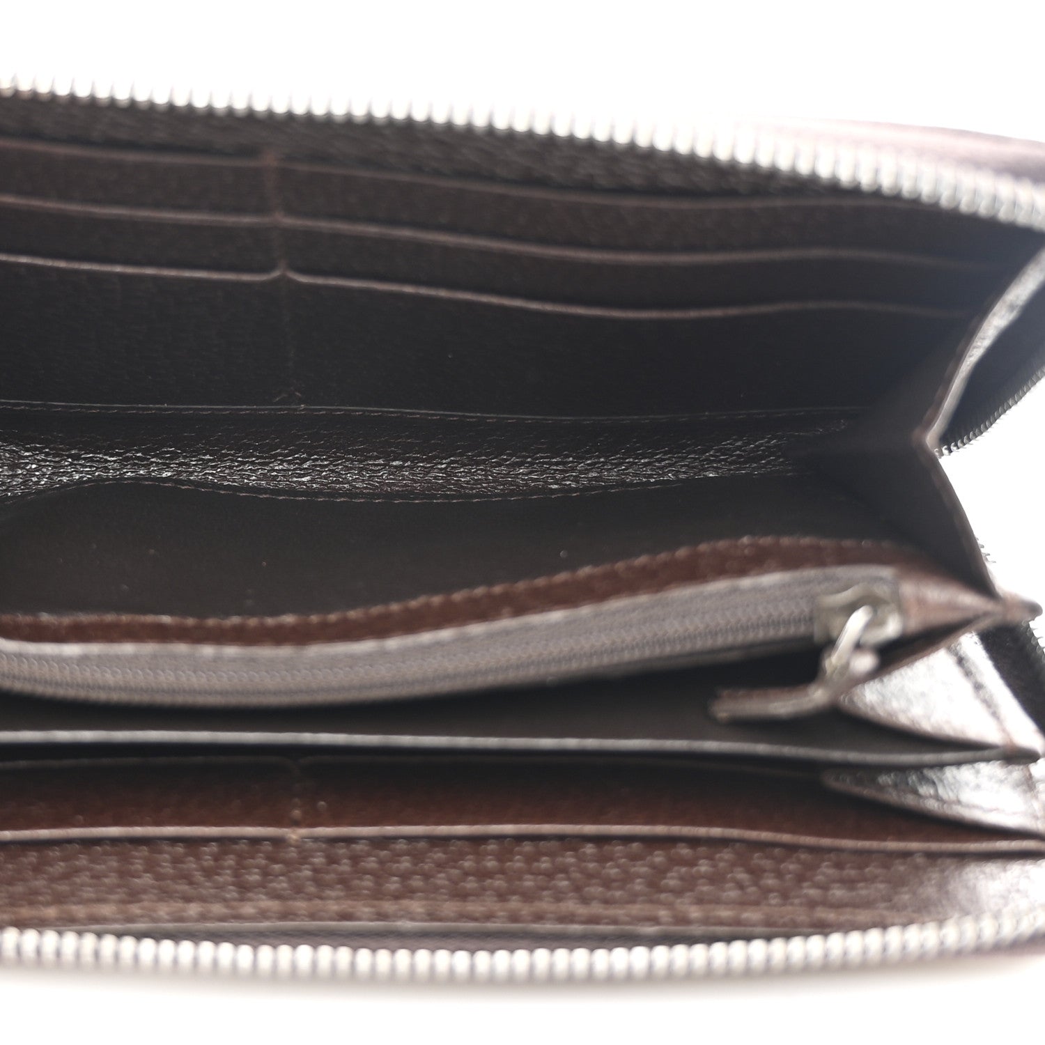 Gucci Monogram Metal Bar Zip Around Wallet Dark Brown 5 of 9
