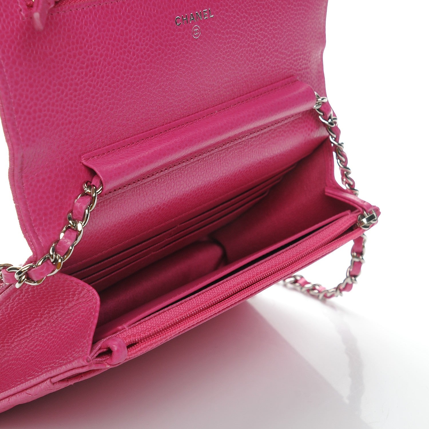 Chanel Caviar Quilted Wallet on Chain WOC Pink 5 of 9