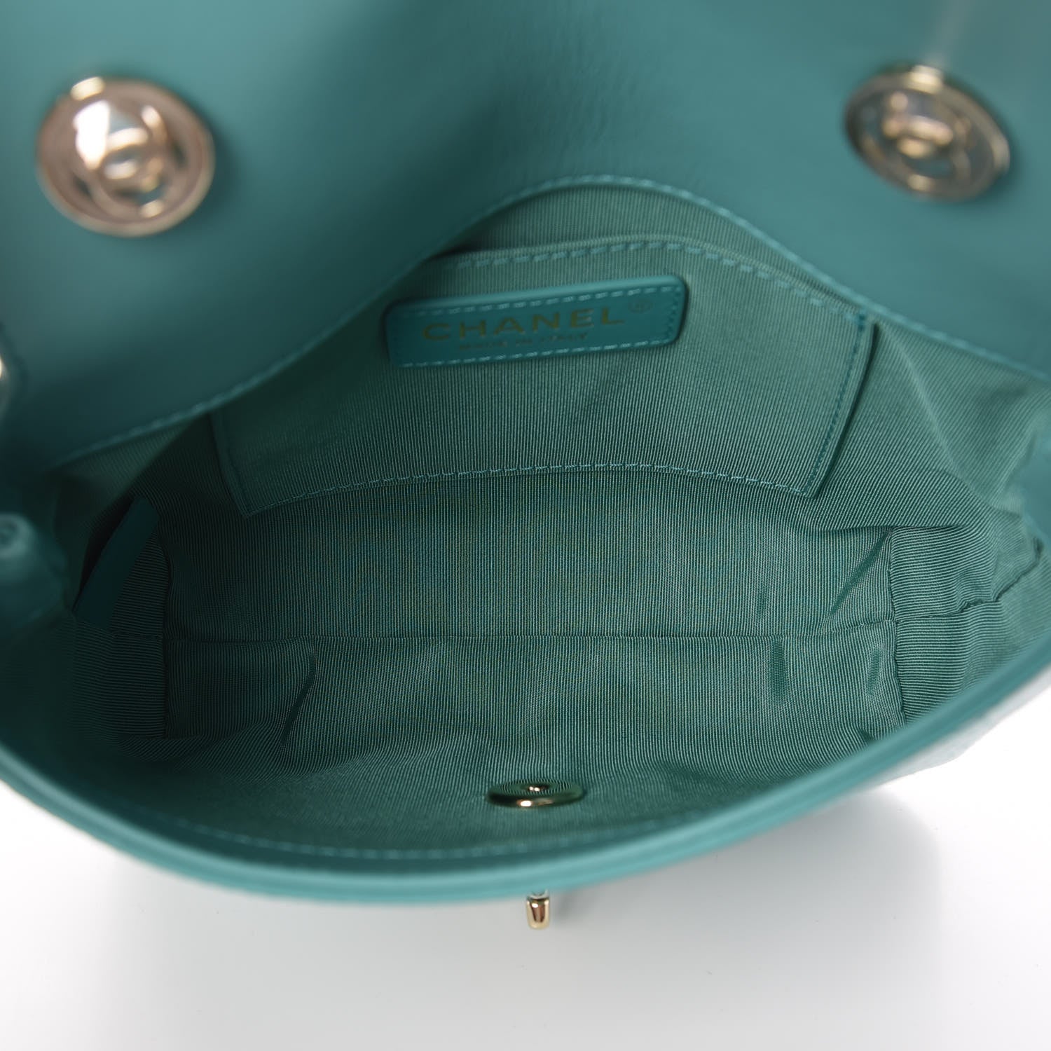 Chanel Calfskin Stitched Small Covered CC Flap Bag Green 7 of 9