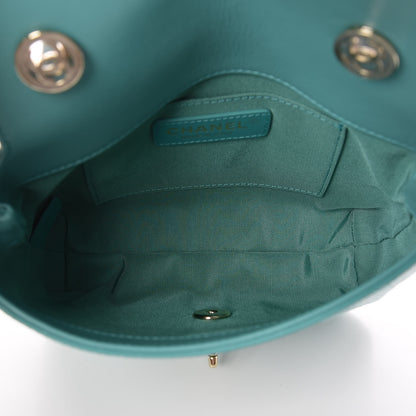 Chanel Calfskin Stitched Small Covered CC Flap Bag Green 7 of 9