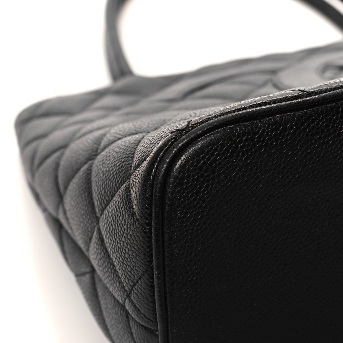 Caviar Quilted Medallion Tote Black