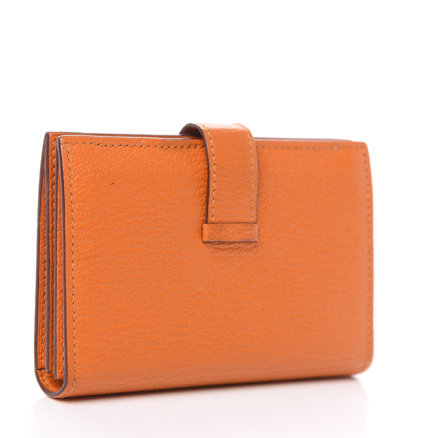Hermes Chevre Mysore Bearn Card Holder Wallet Orange 2 of 8