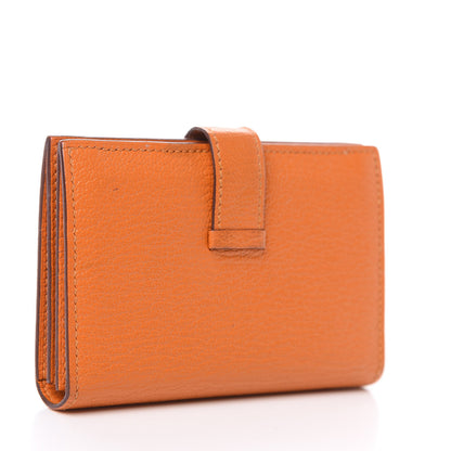 Hermes Chevre Mysore Bearn Card Holder Wallet Orange 2 of 8