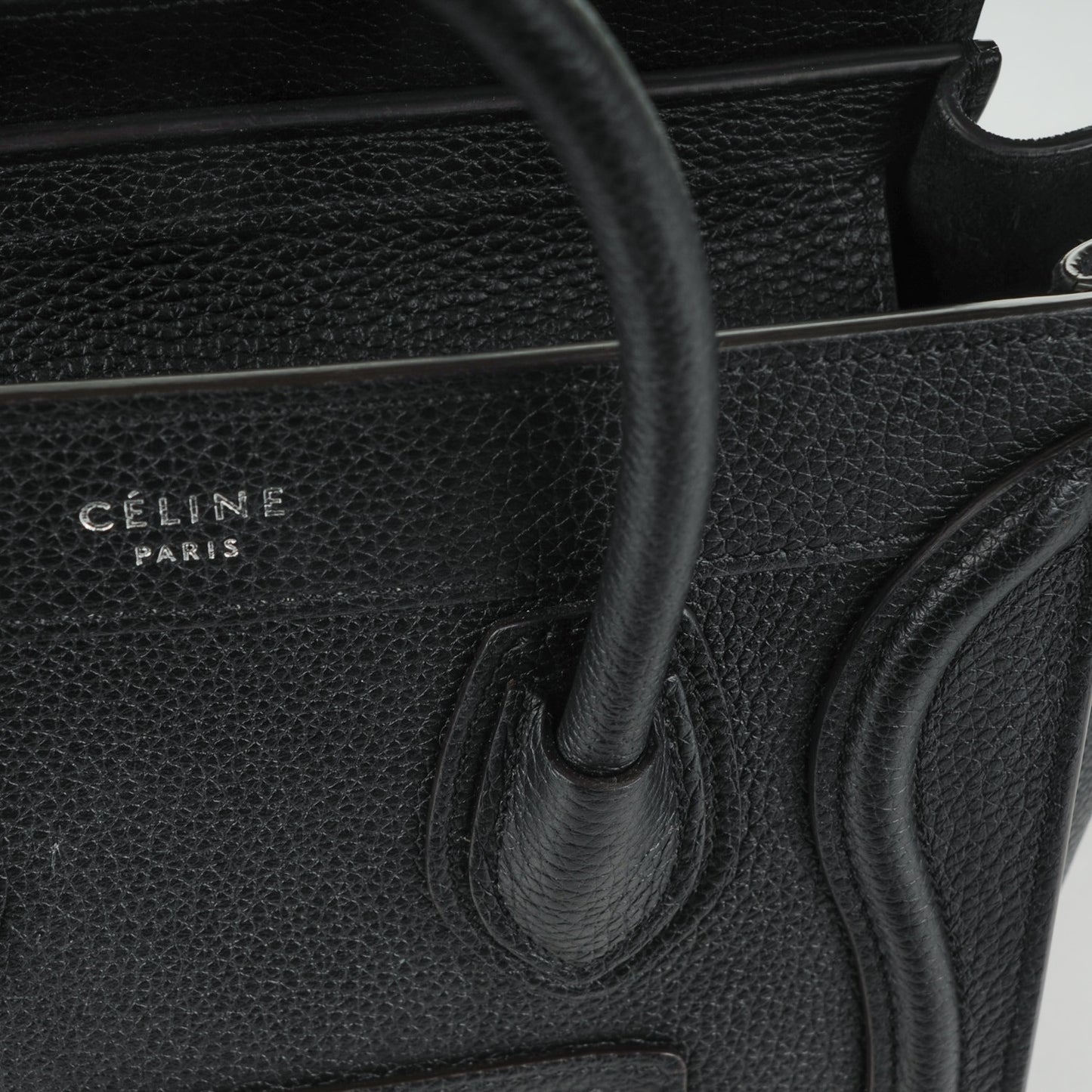 Drummed Calfskin Nano Luggage Black