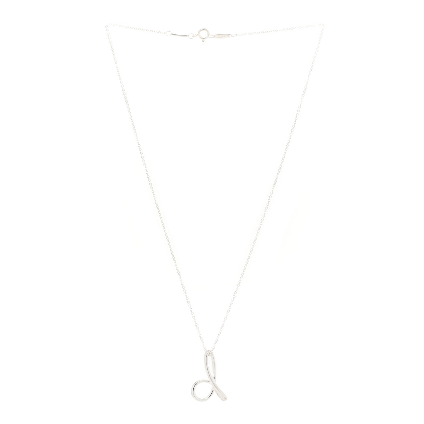 Sterling Silver Elsa Peretti Letter D Pendant Necklace