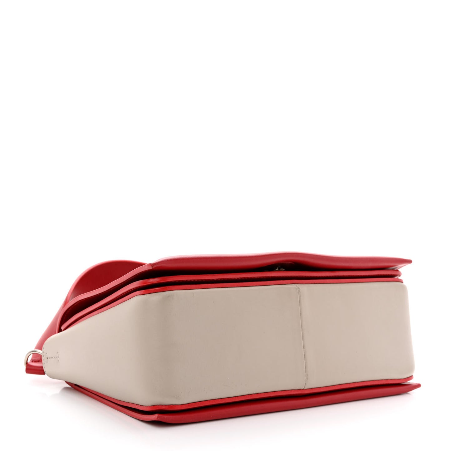 Shiny Smooth Calfskin Medium Frame Shoulder Bag Poppy Red Clay