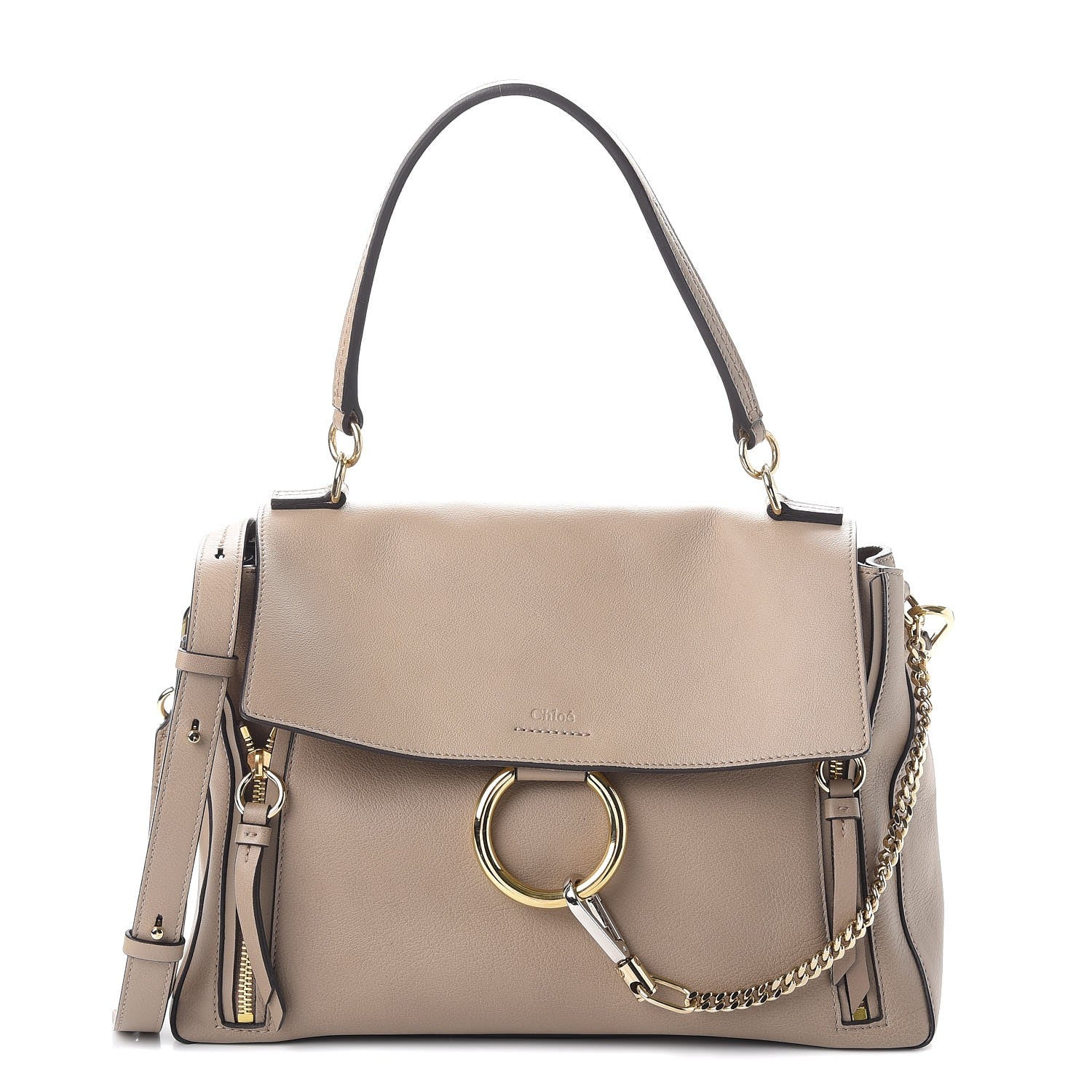 Chloe Calfskin Medium Faye Day Shoulder Bag Motty Grey 1 of 10