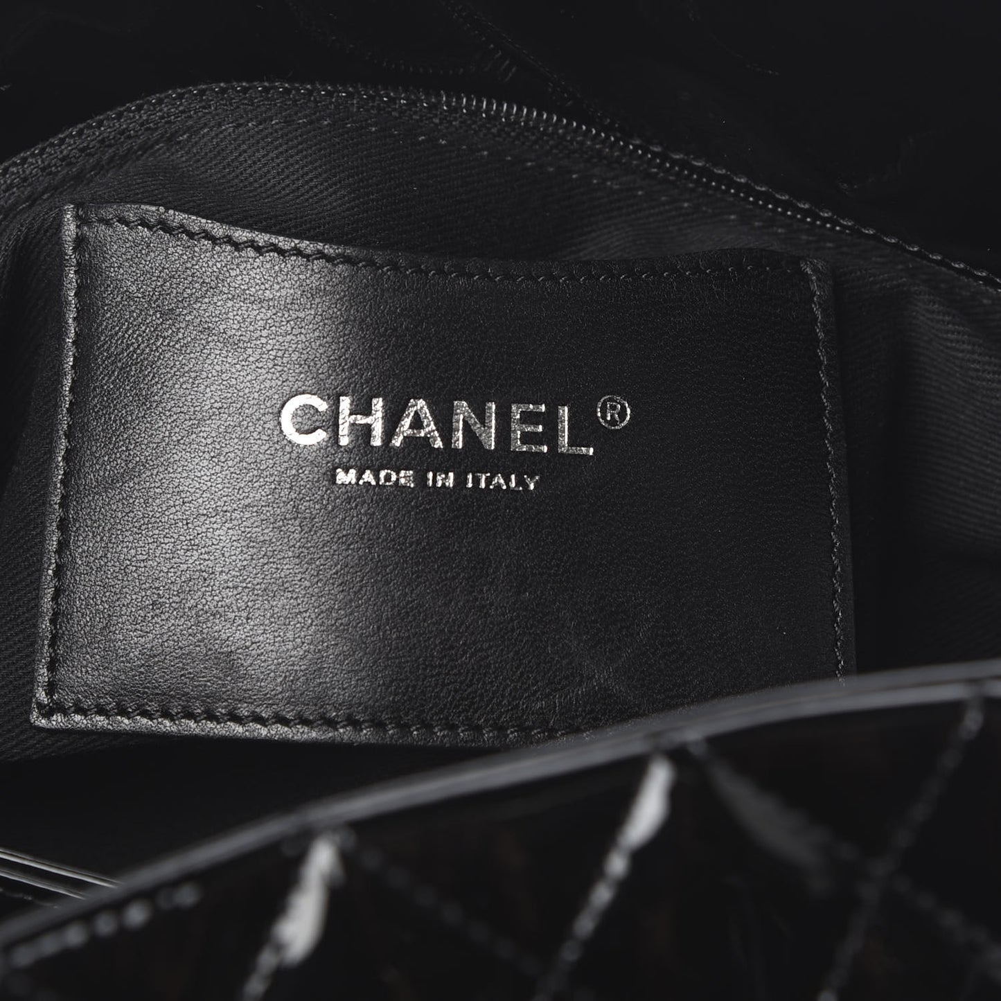 Patent Quilted Medium Just Mademoiselle Bowling Bag Black