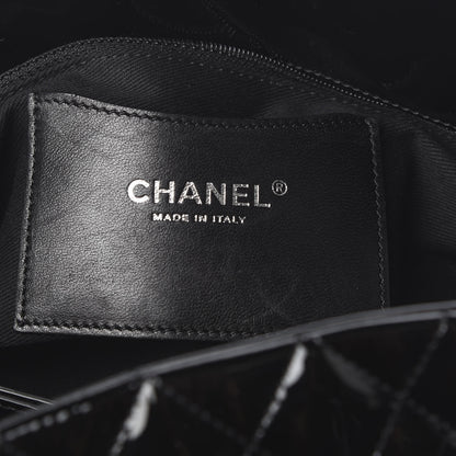 Chanel Patent Quilted Medium Just Mademoiselle Bowling Bag Black 6 of 10
