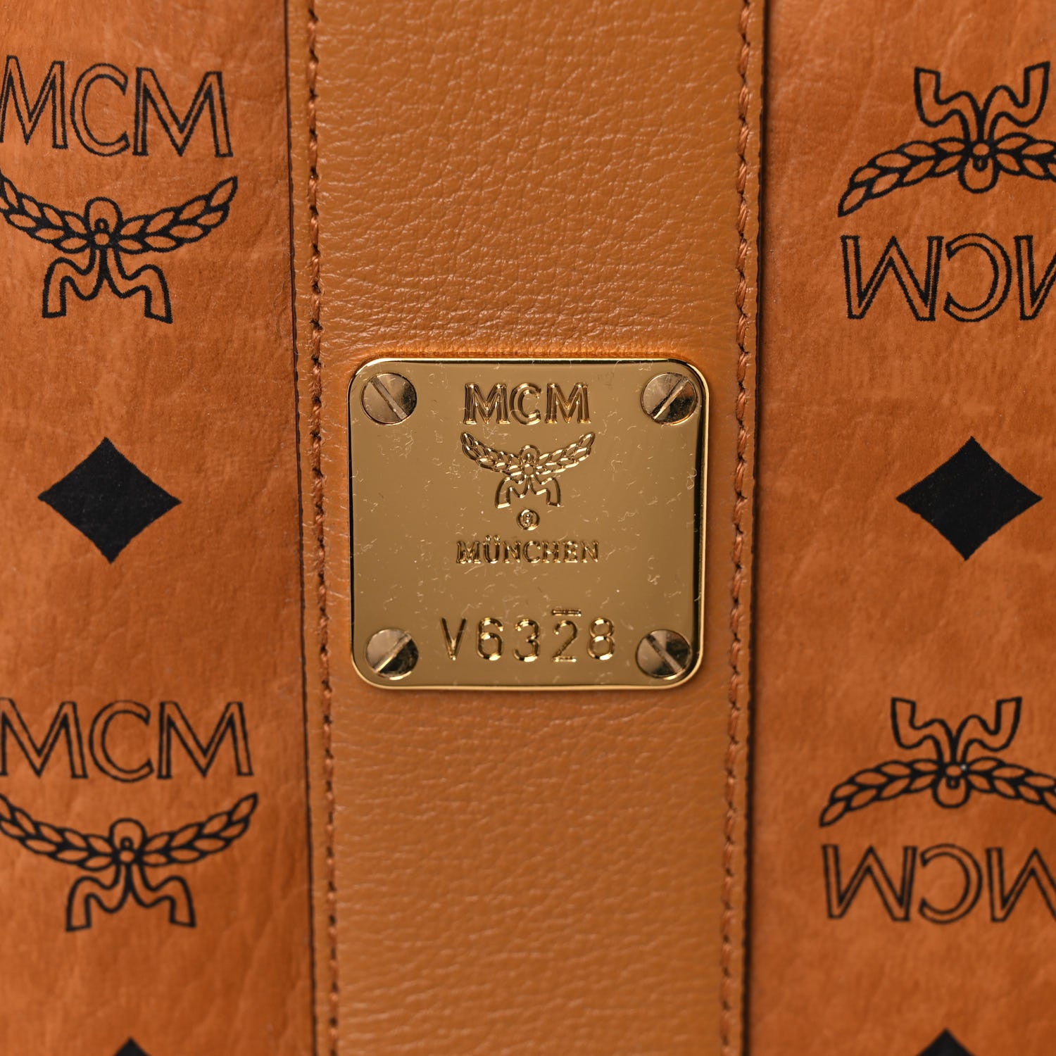MCM Visetos Large Liz Reversible Shopper Tote Cognac 6 of 17