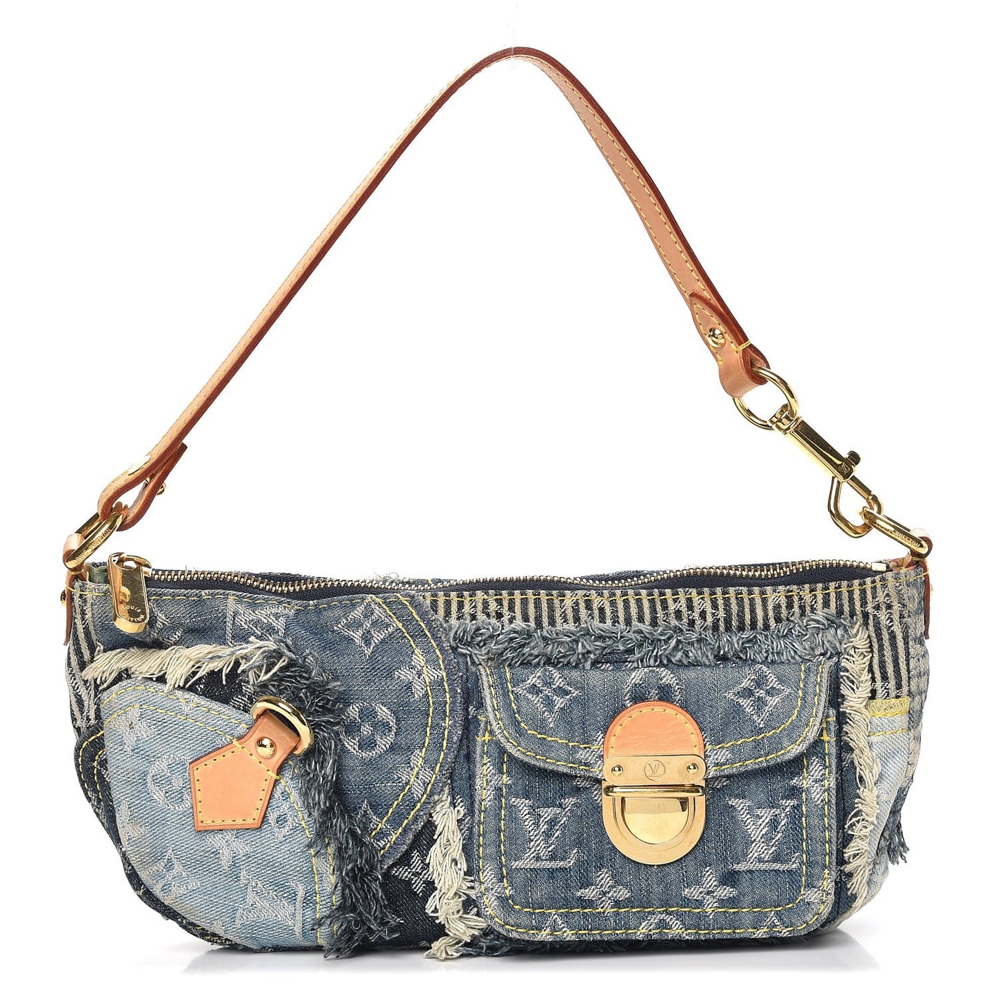 Denim Patchwork Pouchy Blue