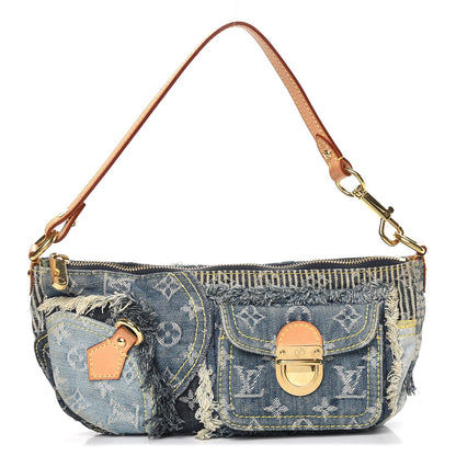 Louis Vuitton Denim Patchwork Pouchy Blue 1 of 10