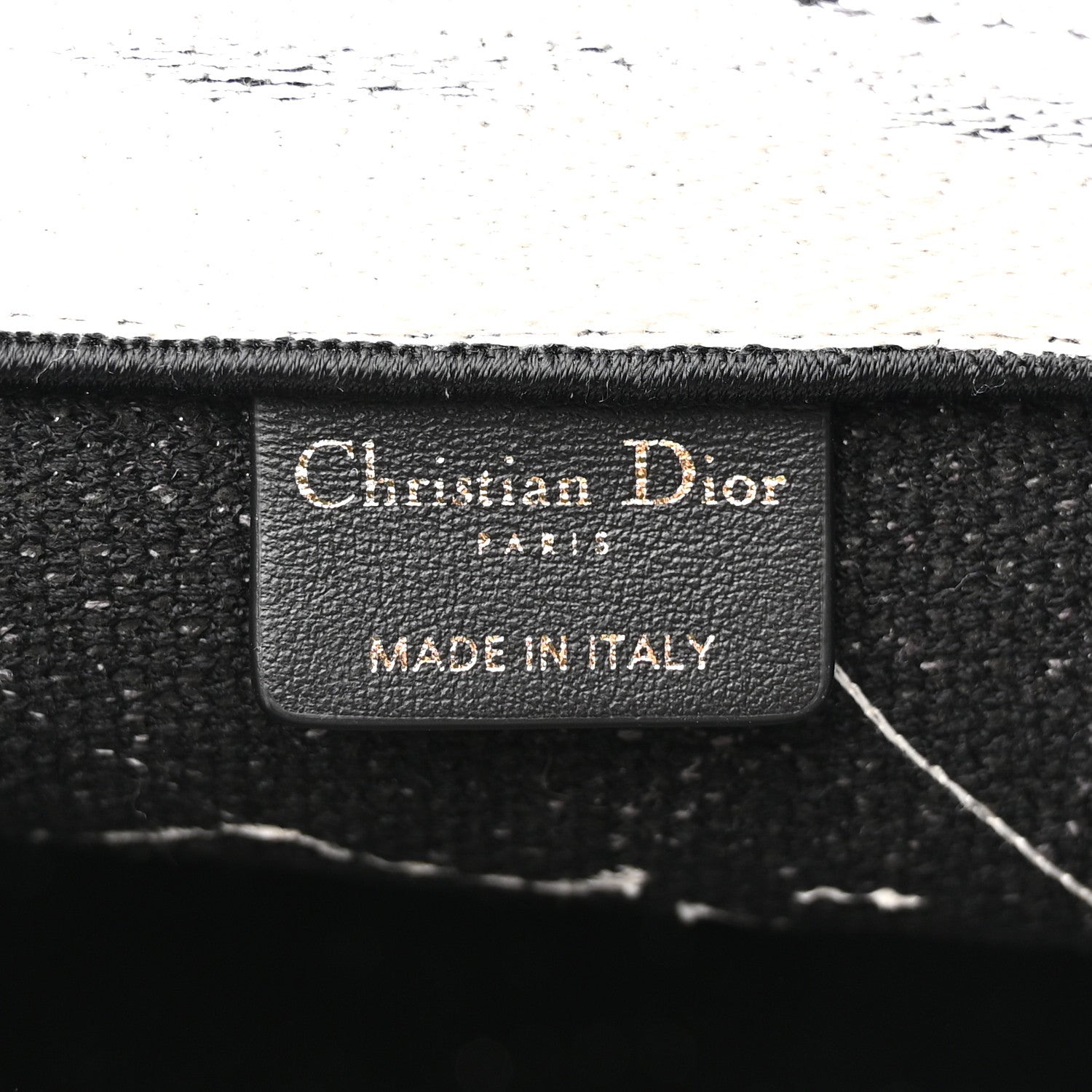 Christian Dior Canvas Embroidered Medium New York Book Tote Black White 6 of 12