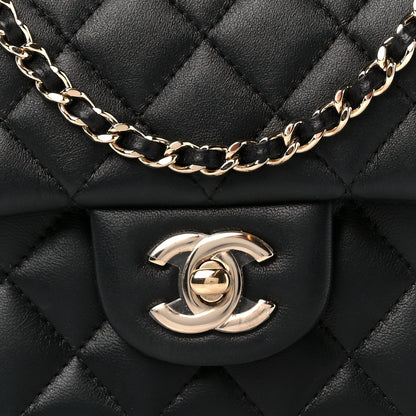 Chanel Lambskin Quilted Mini Top Handle Rectangular Flap Black 9 of 11
