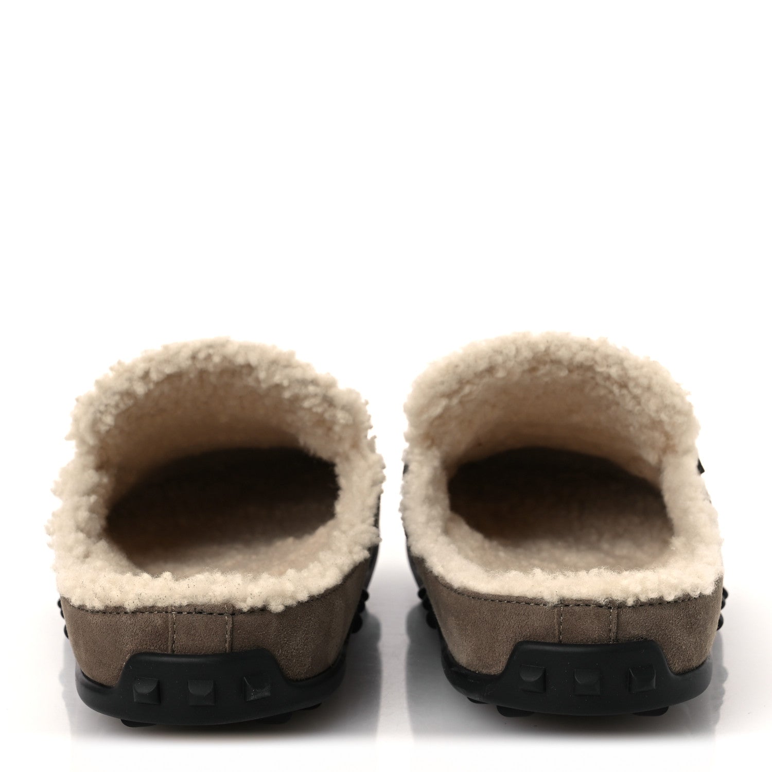 Hermes Suede Goatskin Shearling Go Mules 38 Brun Frume Ecru 6 of 11
