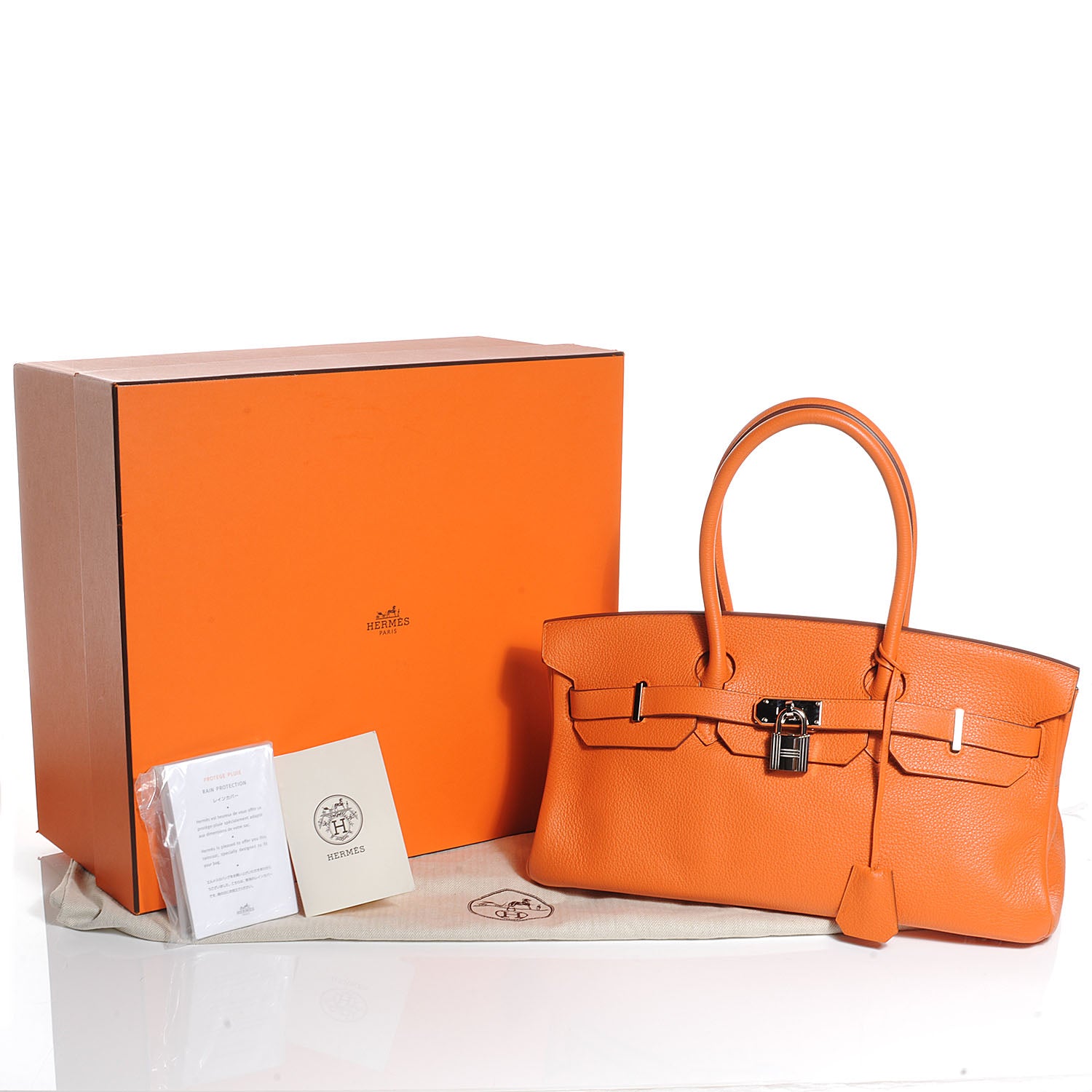 Hermes Evergrain JPG Shoulder Birkin II 42 Orange 5 of 10