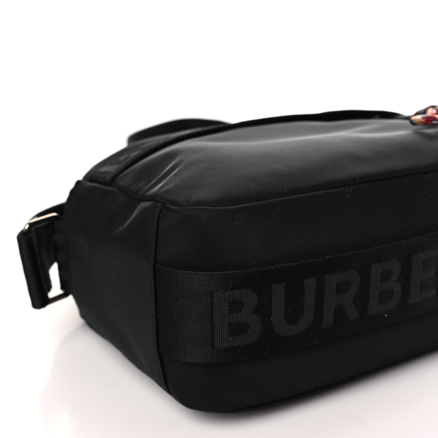 Nylon Logo Detail Crossbody Bag Black