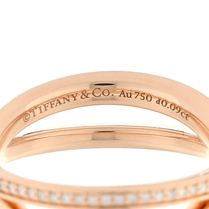Tiffany 18K Rose Gold Diamond Atlas X Narrow Ring 52 6 4 of 4
