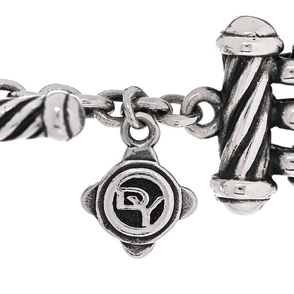 David Yurman Sterling Silver Box Chain Three Strand Necklace 5 of 6