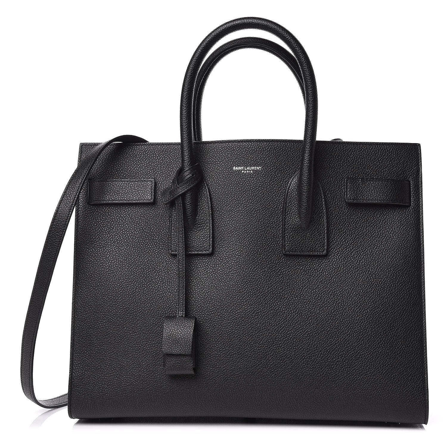 Saint Laurent Grained Calfskin Small Sac De Jour Black 1 of 10