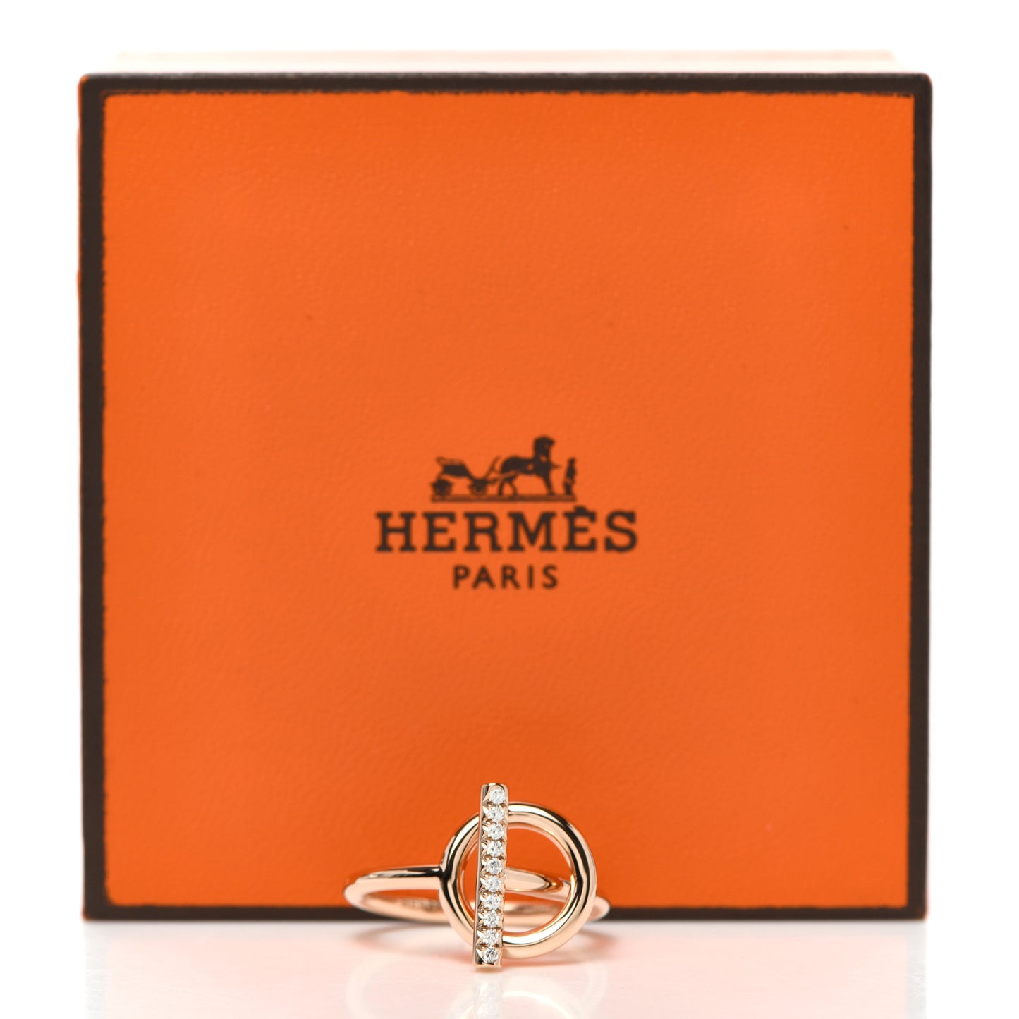 18K Rose Gold Diamond PM Echappee Ring 52 6