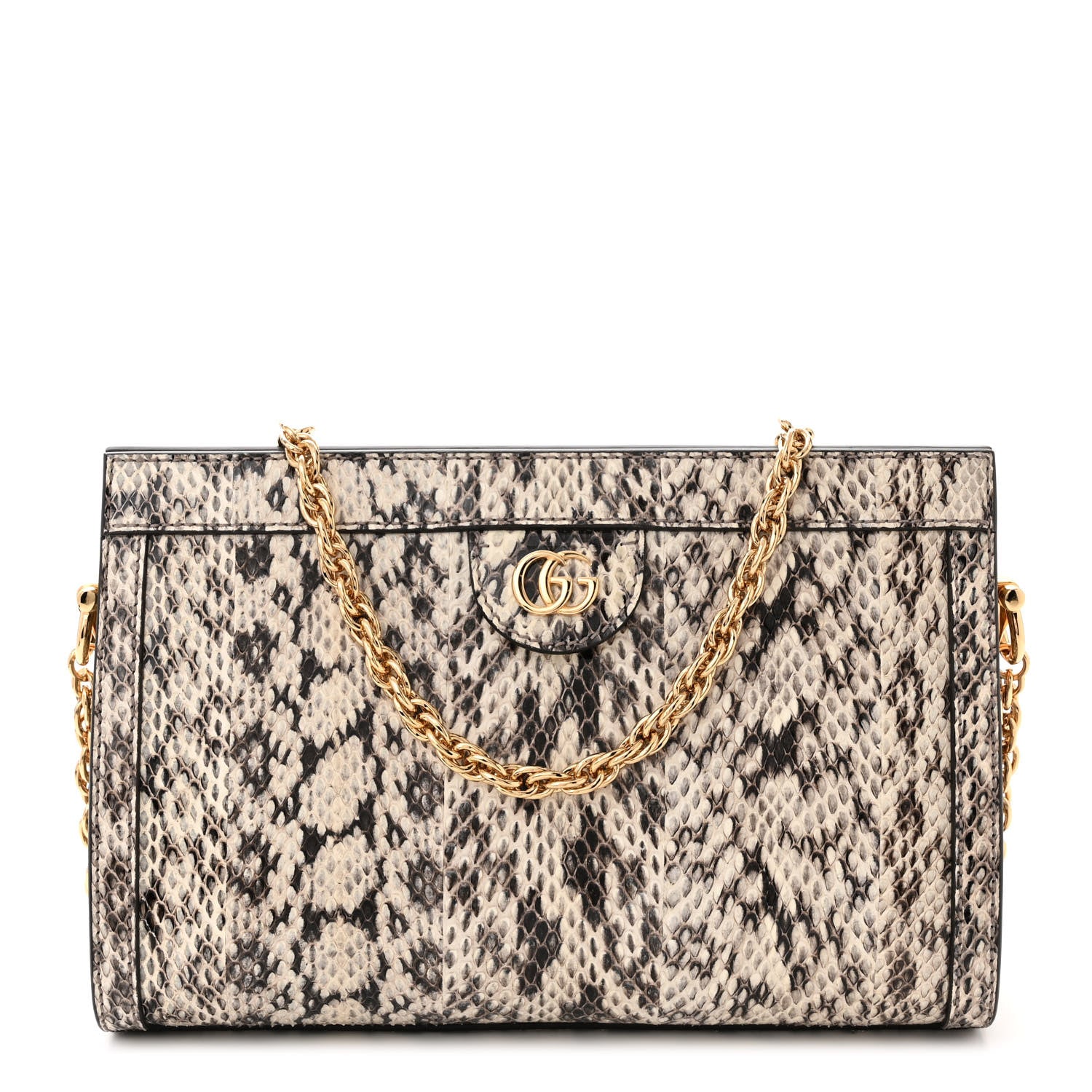 Gucci Snakeskin GG Small Ophidia Chain Shoulder Bag Roccia 1 of 10