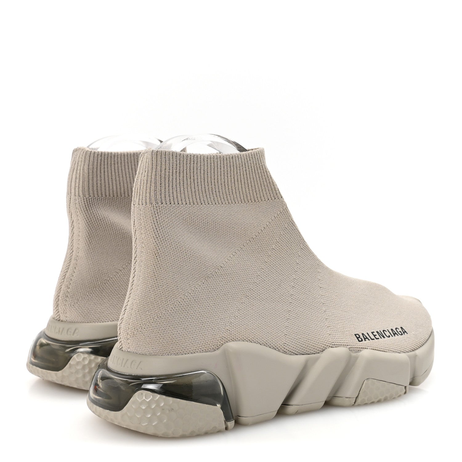 Balenciaga Technical 3D Recycled Knit Clear Sole Womens Speed Sneakers 35 Sand 5 of 10