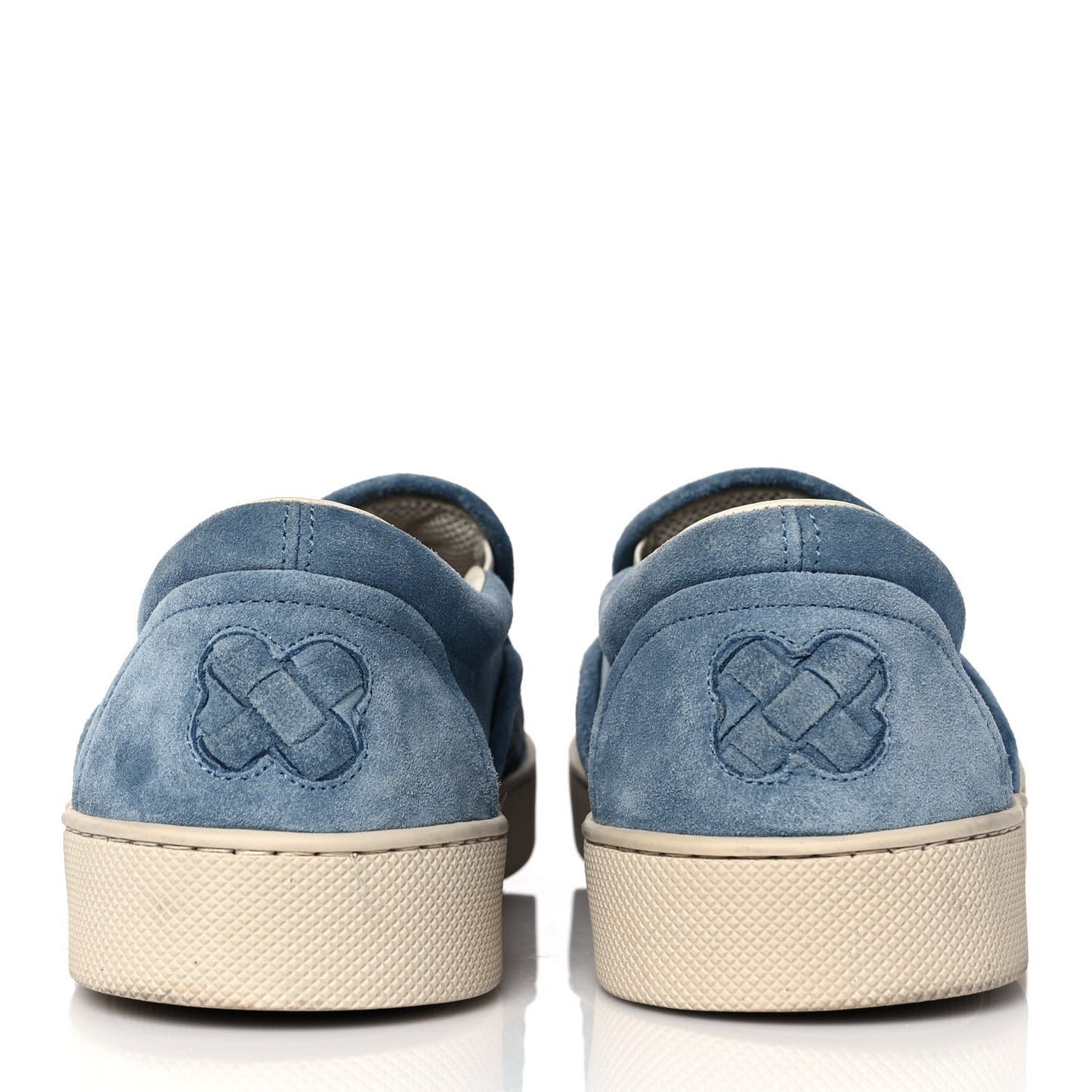 Nappa Intrecciato Suede Mens Slip On Sneakers 43.5 Blue