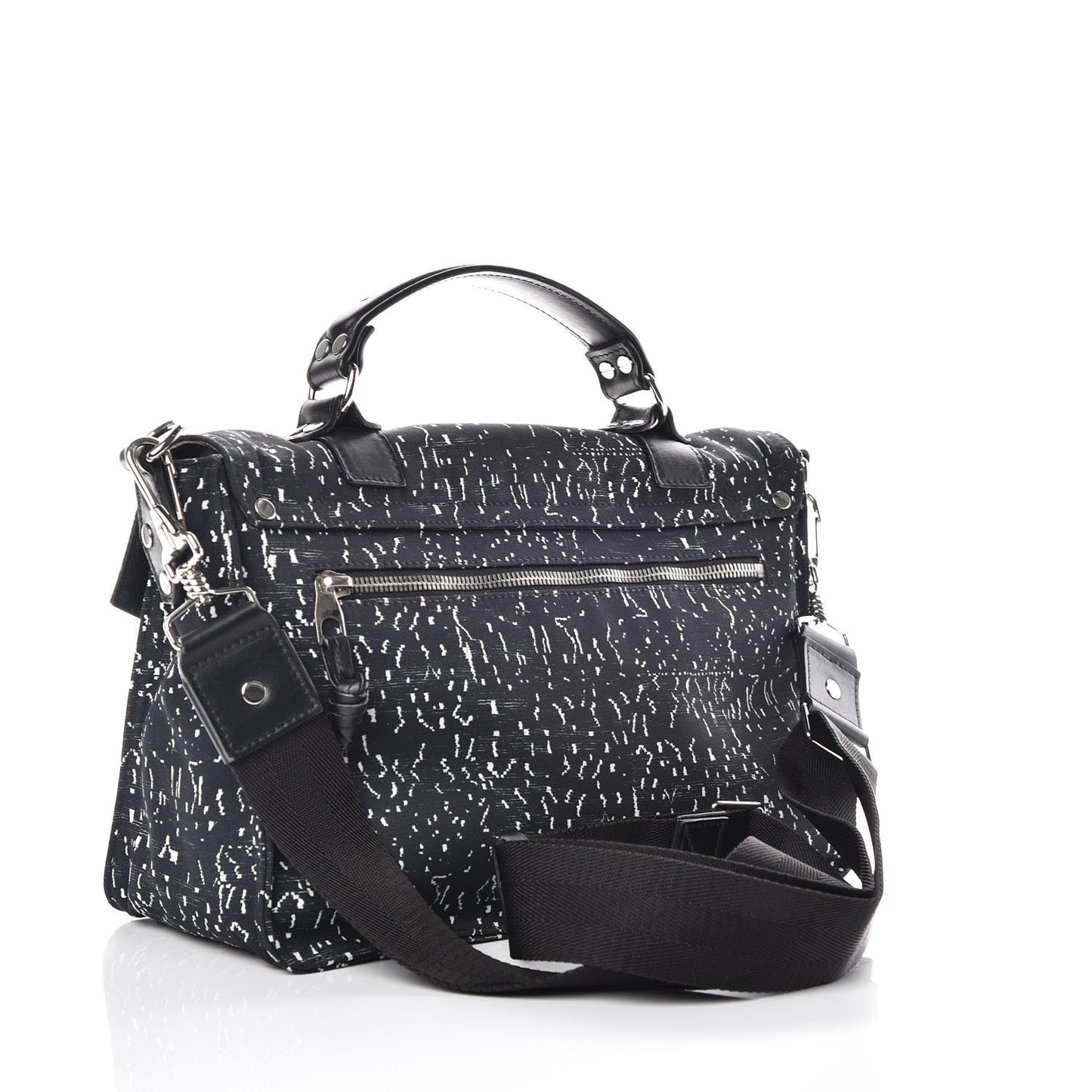 Nylon Printed Medium PS1 Satchel Black