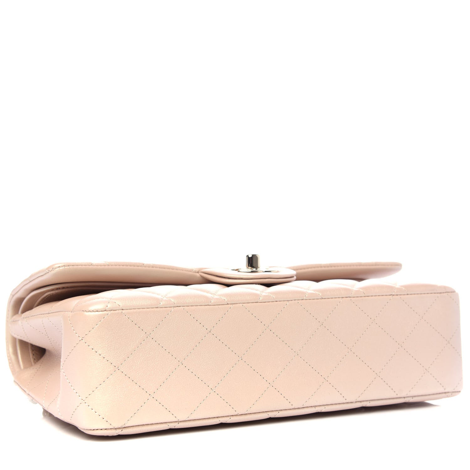 Chanel Iridescent Calfskin Quilted Medium Double Flap Beige 4 of 10