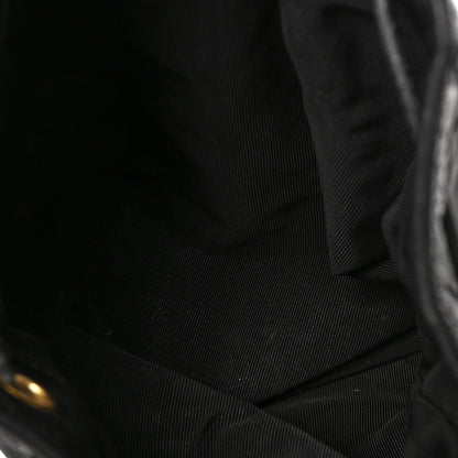 Chanel Lambskin CC Stitched Drawstring Bucket Bag Black 6 of 9