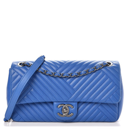 Chanel Lambskin Medium CC Crossing Flap Blue 1 of 8