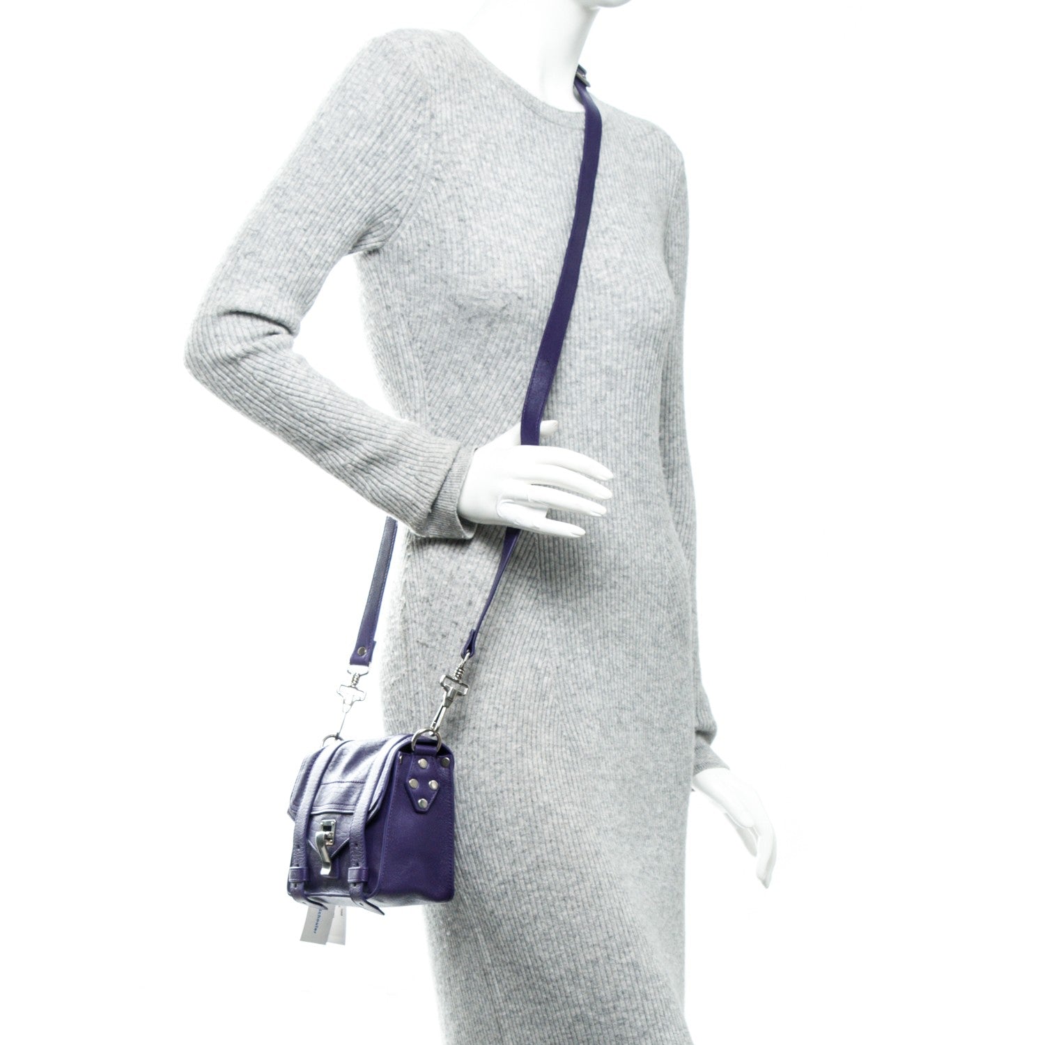 Proenza Schouler Lambskin PS1 Mini Pouch Messenger Bag Amethyst 2 of 6