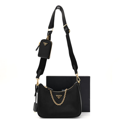 Prada Saffiano Lux Re-Edition 2005 Shoulder Bag Black 12 of 12