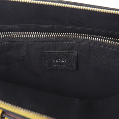 Fendi Vitello Dolce 4 Color Large By The Way Boston Bag Black Multicolor 7 of 8