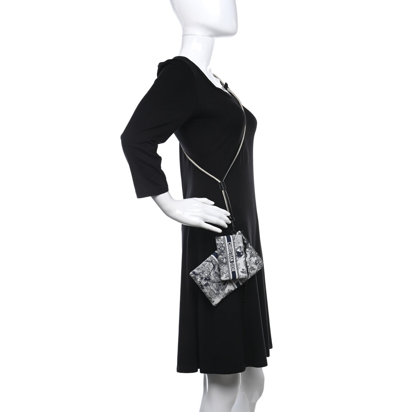 Technical Fabric Embroidered Toile De Jouy DiorTravel Multifunction Pouch Blue