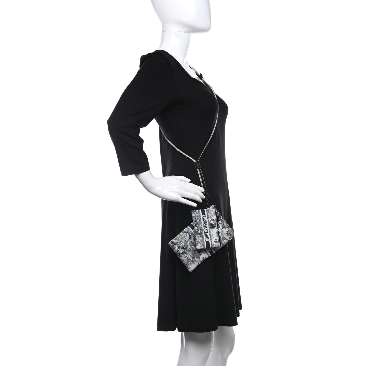 Christian Dior Technical Fabric Embroidered Toile De Jouy DiorTravel Multifunction Pouch Blue 2 of 11