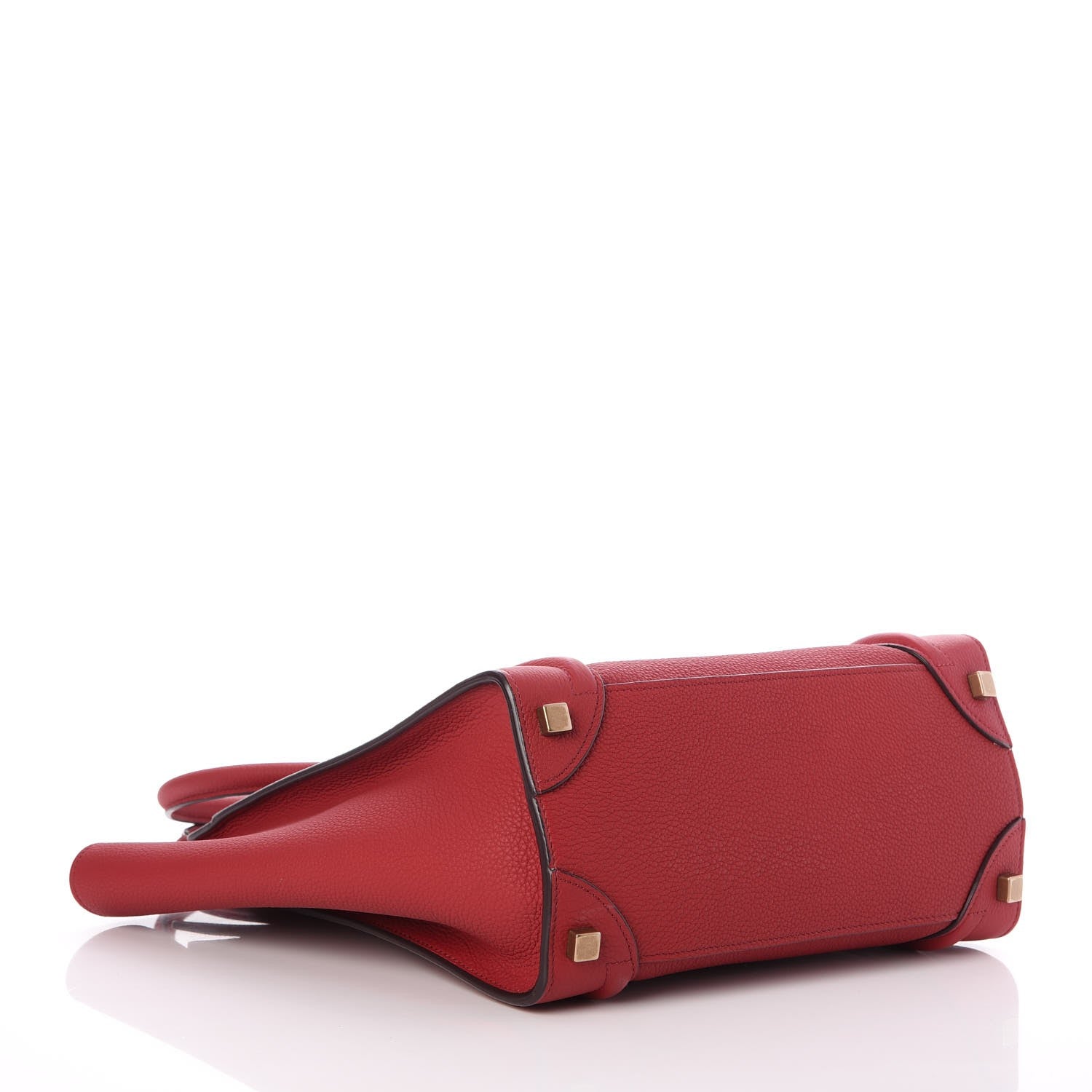 Celine Drummed Calfskin Micro Luggage Red 4 of 9