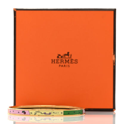Hermes Enamel Printed Extra Narrow Mystere au 24 Bracelet 70 Casaque 6 of 6