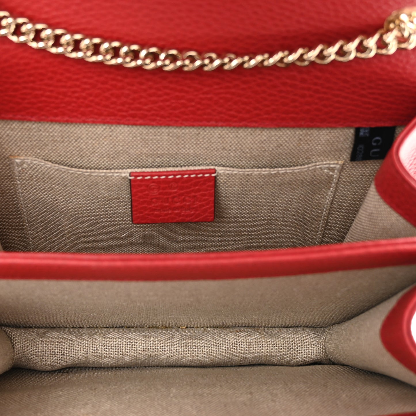 Dollar Calfskin Small Interlocking G Shoulder Bag Red