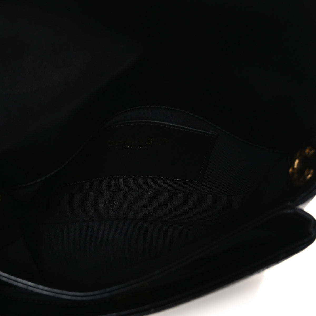 Chanel Lambskin Quilted Enamel Chain Logo Mini Flap Black 5 of 10