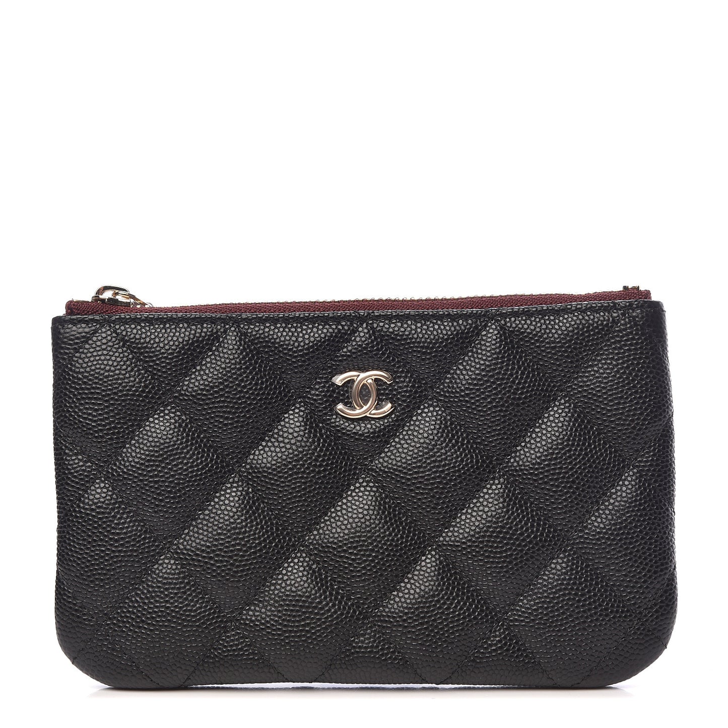 Caviar Quilted Small Cosmetic Case Black